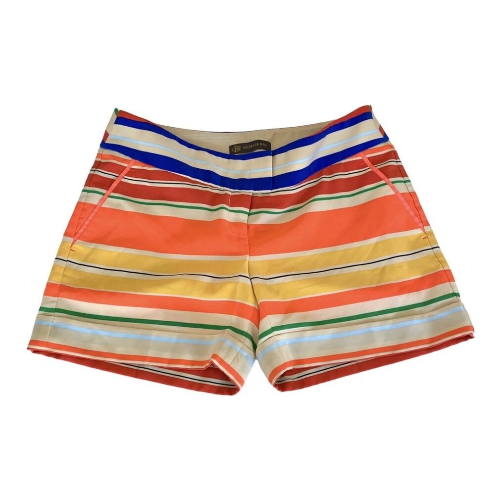 Outback Red Multicolor Striped Shorts Women’s 4